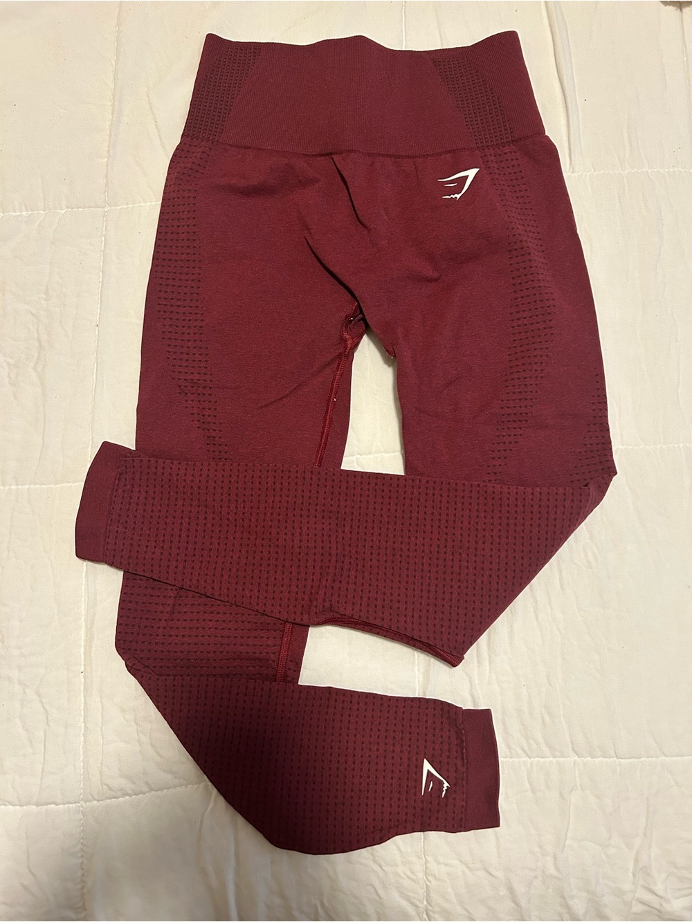 Gymshark Kids Seamless High-Waist Leggings in Maroon